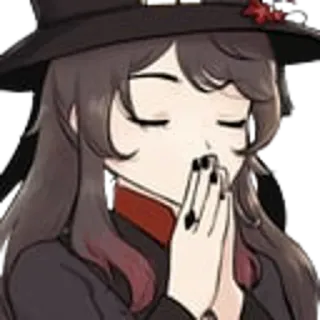 🙏 d65450e9 Hu Tao Genshin Impact anime, genshin impact, hutao, personage, hoed, schattig telegram sticker