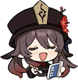 🍂 f2289200 Hu Tao Genshin Impact Anime, Genshin Impact, Hu Tao, Personage, Videogame, Schattig telegram sticker
