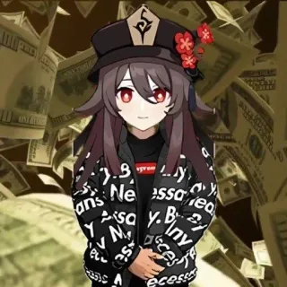 🌟 fa3c0a3d Hu Tao Genshin Impact Anime, Videogame, Geld, Luxe, Personage, Genshin Impact, Hu Tao, Supreme, Jas, Mode telegram sticker