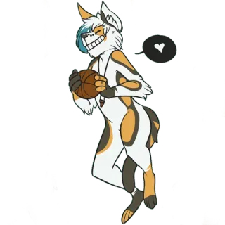 🏀 377c0ca2 けもの, 擬人化, バスケットボール, 動物, 漫画, ハート telegram sticker