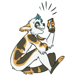 📱 8025a052 獣人, 擬人化, 犬, 動物, 自撮り, スマホ, アニメ telegram sticker