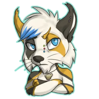 😒 a43a4748 ケモノ, 動物, 漫画, 猫, キャラクター, 擬人化 telegram sticker