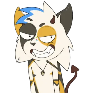 😈 acf35801 猫, 悪魔, 漫画, 動物, キャラクター, 怒り telegram sticker