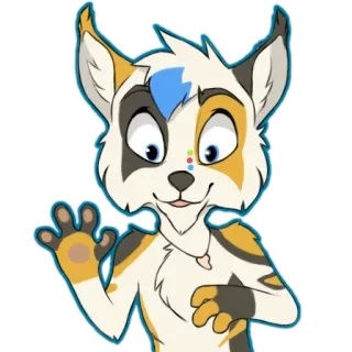 👋 c9f303ff 動物, 毛皮, 擬人化, 漫画, キャラクター, 手を振る, かわいい telegram sticker