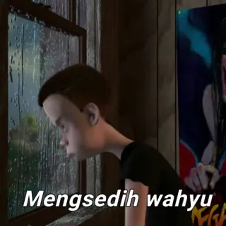 😔 044f4269 Sid Phillips Toy Story Mengsedih wahyu ซิด, ทอย สตอรี่, ฝน, หดหู่, เศร้า, การ์ตูน telegram sticker