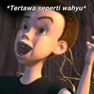 😆 7d8c1ebd Sid Phillips Toy Story *Tertawa seperti wahyu* มีม, ทอย สตอรี่, หัวเราะ, ตัวละคร, สีหน้า, การ์ตูน telegram sticker