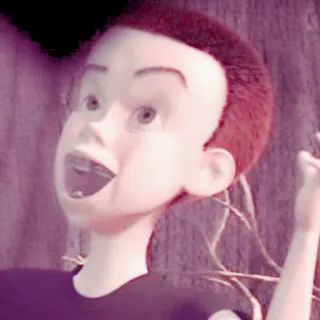 💓 71c51eea Sid Phillips Toy Story Sid, Toy Story, karakter, animasi, penjahat telegram sticker