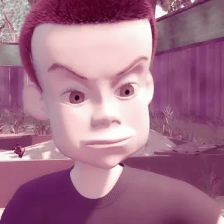 💓 96651754 Sid Phillips Toy Story Sid, Toy Story, penjahat, kartun, animasi, tokoh film telegram sticker