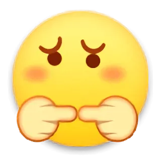 😶 9e561295 Эмодзи, Стеснительный, Милый, Пальцы, Нервный whatsapp sticker