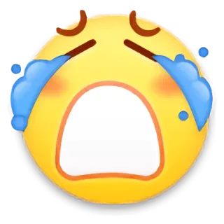 😭 da5042d2 Эмодзи, Плачущий, Грустный, Желтый, Слезы whatsapp sticker