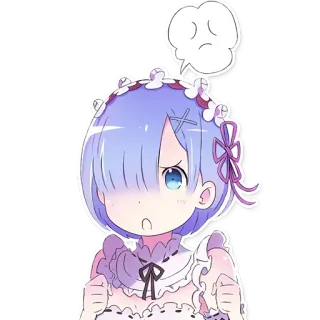 😡 80350138 Rem Anime, Ragazza, Carina, Rem, Arrabbiata telegram sticker