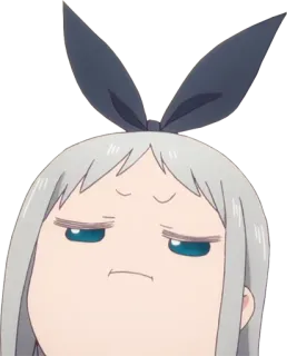 😠 bf8cfd8c anime, ragazza, espressione, delusa, carina, capelli grigi telegram sticker