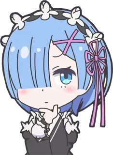 🤔 efc925fd Rem Re:Zero anime, chibi, carino, rem telegram sticker