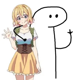 😒 39571428 Anime, Kreskówka, Kobieta, Dziewczyna, Postać, Patyczak telegram sticker