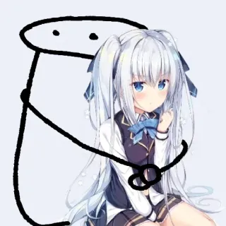 😆 bbccd822 Anime, Dziewczyna, Patyczak, Przytulanie telegram sticker