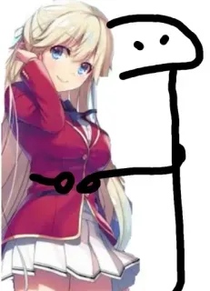 😉 d82a5d9c Anime, Kreskówka, Naklejka, Dziewczyna, Flork telegram sticker