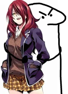 😘 fbad5ec2 Anime, Dziewczyna, Florkofcows, Mundur szkolny, Rude włosy, Kreskówka telegram sticker