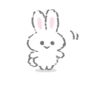 📞 0266821c 兔子, 小兔子, 动物, 可爱, 卡通, 白色 telegram sticker