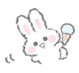 🧂 47e9593b 兔子, 小兔子, 冰淇淋, 可爱, 卡通, 动物, 甜点 telegram sticker