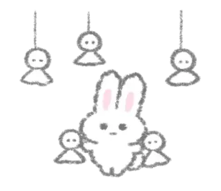 🧁 4cd68667 兔子, 兔兔, 可爱, 动物, 毛茸茸, 绘画, 简单 telegram sticker