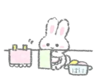 🧁 63b2377e はい 兔子, 可爱, 卡哇伊, 动物, 阅读 telegram sticker