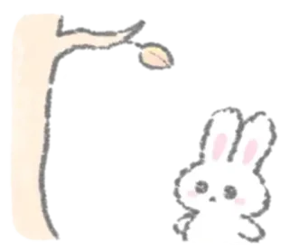 🍽 ad90afb9 兔子, 可爱, 树, 动物, 自然 telegram sticker