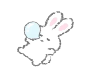 🧸 ed1950ad 兔子, 动物, 可爱, 小兔子, 白色, 泡泡 telegram sticker