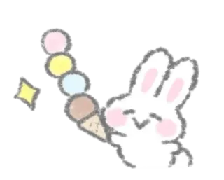 🍵 f208b1c3 兔子, 兔兔, 冰淇淋, 可爱, 卡哇伊, 甜点 telegram sticker