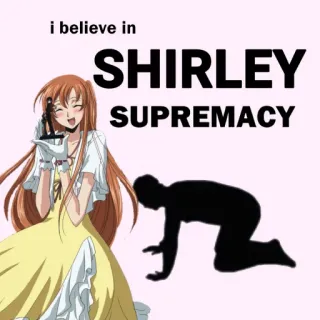🙇 d785315f Shirley Fenette Code Geass i believe in SHIRLEY SUPREMACY Anime, Code Geass, Shirley, Vorherrschaft, Meme telegram sticker