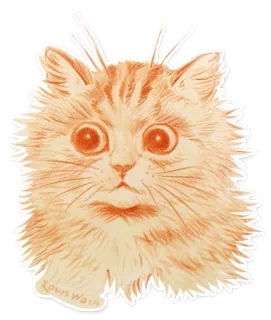 😦 296909b9 LOUIS WAIN 猫, 复古, 插画, 艺术, 动物, 搞笑, 表情包, 路易斯·韦恩 telegram sticker