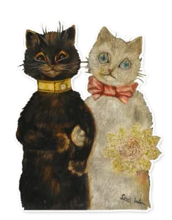 😻 5ab768e4 猫, 复古, 插画, 拟人, 路易斯·韦恩, 动物 telegram sticker