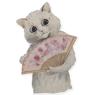 💋 94eb7166 猫, 粉丝, 动物, 可爱, 贴纸, 迷人 telegram sticker