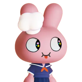 😇 93ebdacf 토끼, 만화, 동물, 귀여운, 분홍색, 세라복 telegram sticker