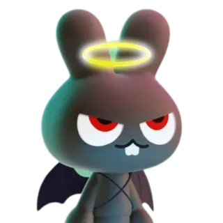 🦇 efd9dc90 만화, 악당, 천사, 악마, 토끼, 토끼 telegram sticker