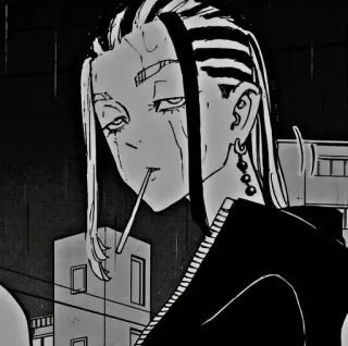 ☁ fddf16d0 Anime, Cartoon, Personage, Zwart-wit telegram sticker