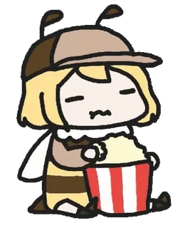 🐱 32f10255 Amelia Watson Anime, Lebah, Kartun, Vtuber, Imut, Popcorn, Amelia Watson telegram sticker