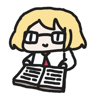 📖 4d7fd379 sticker, cartoon, character, book, reading telegram sticker