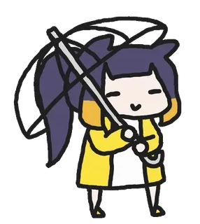 ☂️ 9acfd787 cartoon, character, yellow, cute, tentacles, umbrella telegram sticker