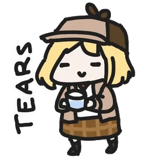 💧 ac466b83 TEARS amelia watson, vtuber, emote, tears, crying, sherlock holmes, detective, cartoon telegram sticker