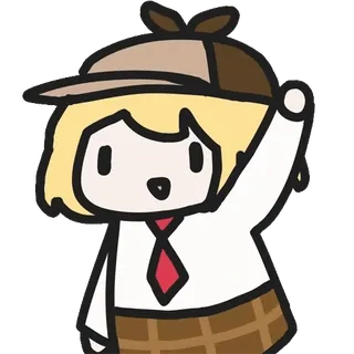 👋 190f9903 Amelia Watson amelia watson, vtuber, hololive, fille anime, mignon, détective, dessin animé telegram sticker