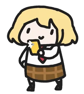 📱 68586cab Amelia Watson amelia watson, vtuber, fille anime, mignon, cheveux blonds, dessin, kawaii telegram sticker