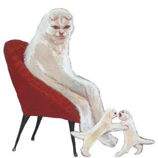 👨 4d68a8a6 kucing, anjing, kursi, makhluk, lukisan telegram sticker