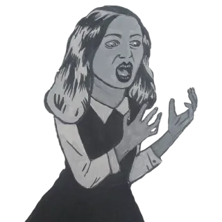 🙆 fab00193 wanita, zombie, mayat hidup, horor, menakutkan, monster telegram sticker