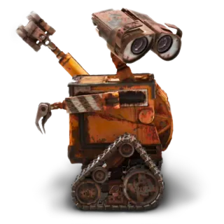 👀 151ff853 WALL-E robot, oxidado, dibujos animados, película, animado, personaje telegram sticker