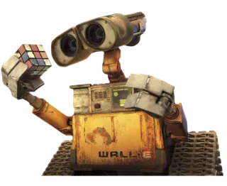 👀 afe6b8aa WALL-E robot, Pixar, película, ciencia ficción, animación, cubo de Rubik telegram sticker