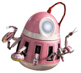 💅 330ee3c0 로봇, 분홍색, 흰색, 안드로이드, 기계, 귀여운 whatsapp sticker