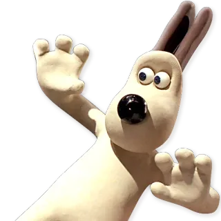 😯 248cc57d Gromit Wallace and Gromit anjing, kartun, claymation, animasi, lucu telegram sticker