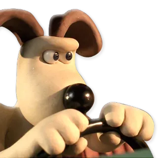 🚐 a461d480 Gromit Wallace and Gromit anjing, animasi tanah liat, kartun, menyetir telegram sticker