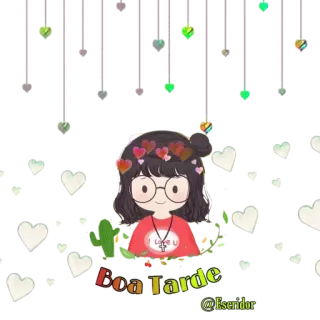 🌈 40b17c60 Boa Tarde saudação, corações, desenho animado, boa tarde telegram sticker