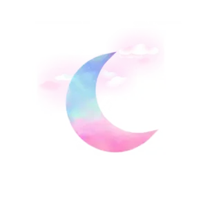 🌈 b64f0428 lua, nuvens, rosa, crescente, céu, celestial, aquarela telegram sticker